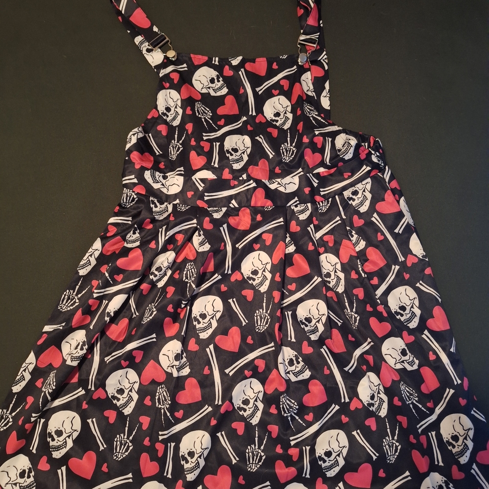 Skull and Heart Print Dress
